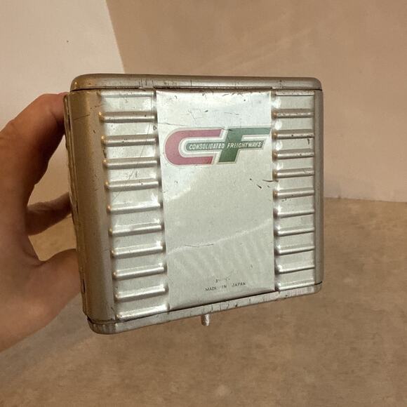 Vtg Japan Tin Toy Consolidated Freightways CF Box Trailer Metal 60’s - Picture 9 of 10